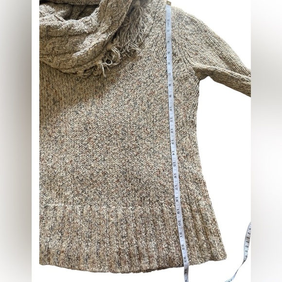 Kensie Scarf Sweater Knit Oatmeal Boho Size Large - Picture 5 of 11